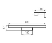 Kanlux Asten Led Svítidlo 8w, 400x110mm, Ip44, Chrom