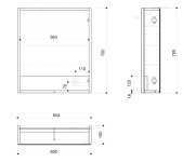 Sapho Linex Galerka S Led Osvětlením, 60x70x15cm, Levá/pravá, Bílá