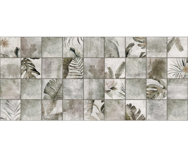 Retro dlažba Colorker Amazonia ZYX Tropic Grey Decoro 13,8x13,8 MIX - šedá