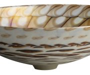 Sapho Caraibi Murano Skleněné Umyvadlo Na Desku, Průměr 41cm, Ivory/hnědá
