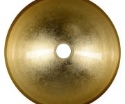 Sapho Murano Black-gold Skleněné Umyvadlo Na Desku, Průměr 40cm, Zlatá/černá
