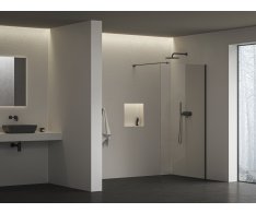 Sprchový kout Walk-In Air model Wall - Walk-In Air Wall 100, černá+transparent