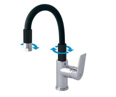 Umyvadlová baterie s flexibilním ramínkem bez výpusti COLORADO chrom/černá 3/8" CO119.0/16