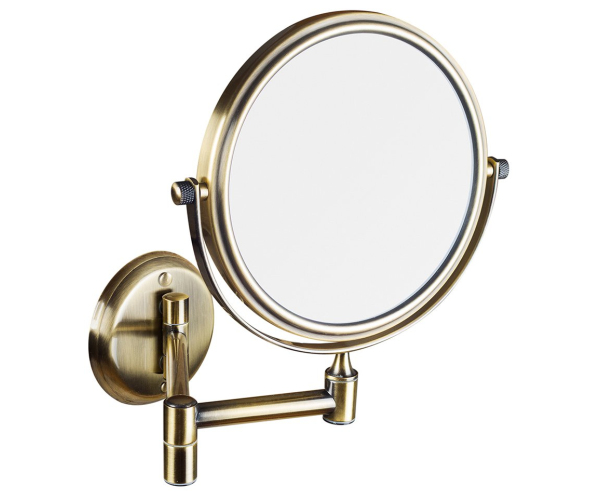 Sapho Kosmetické Zrcátko Závěsné, ø 140mm, Oboustranné, Bronz