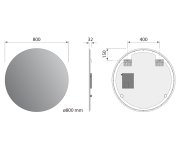 Sapho Velur Kulaté Zrcadlo S Led Podsvícením ø 80cm