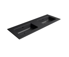 Gsi Pura Keramické Dvojumyvadlo Slim 122x46cm, Bez Otvoru, černá Mat