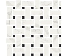 Fioranese Marmorea Bianco Statuario effect MOSAICO INTRECCIO 30x30 Luc. Rett.