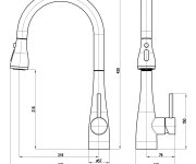 Dřezová baterie se sprchou SEINA Nikl - kartáčovaná 1/2'' SE910.5IN