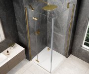 Polysan Globe Gold Matt čtvercový Sprchový Kout 900x900mm, čiré Sklo, Levé