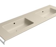 Gsi Pura Keramické Dvojumyvadlo Slim 142x46cm, Bez Otvoru, Creta Mat