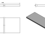Sapho Avice Deska Pod Umyvadlo 150x50cm, Tl.5cm, Cement