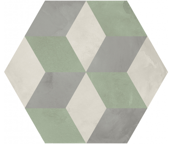 Retro dlažba Marca Corona Terra.Art Cubo S/M Esagono 25x21,6