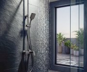 Aqualine Flery Sprchový/vanový Sloup S Pákovou Baterií, Otočné Ramínko, Gun Metal