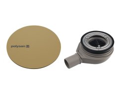 Polysan Mirai Vaničkový Sifon, Průměr 90mm, Dn40, Krytka Zlato Mat