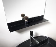 Aqualine Seca Zrcadlo S Policí 50x95cm, Cu Free, černá Mat