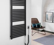 Aqualine Tondi-e Elektrické Otopné Těleso Rovné 450x1330 Mm, 500 W, černá Mat