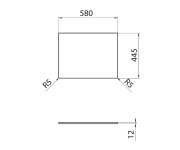 Sapho Odetta Deska Rockstone 580x12x445mm, Bílá Mat