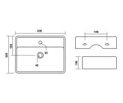 Bruckner Zipser Keramické Umyvadlo 43x32cm, Bílá