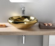 Creavit Minimal Umyvadlo Na Desku Kulaté, Průměr 45cm, Zlatá