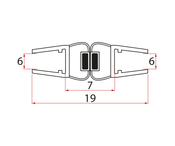 Aqualine Extra Slim Set Plochých Magnetických Těsnění Pro Sklo 6/6mm, 1900mm (2ks)