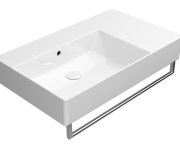 Gsi Kube X Keramické Umyvadlo 80x47cm, S Odkládací Plochou Vpravo, Broušená Spodní Hrana, Bez Otvoru, Bílá Extraglaze