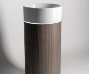 Sapho Oasis Keramické Umyvadlo Volně Stojící ø 40x89cm, Bílá/beton Pearl Grey