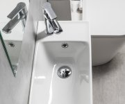 Cerastyle Nuali Keramické Umývátko 50x25cm, Baterie Vpravo, Bílá