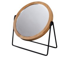 Ridder Kara Kosmetické Zrcátko Na Postavení, ø 145mm, Oboustranné, černá/bambus