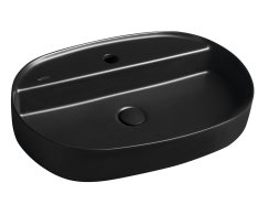 Isvea Infinity Oval Keramické Umyvadlo Na Desku, 60x40cm, černá Mat