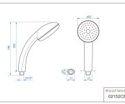 Sprchový Set (1-polohová Sprška,dvouzámková Superpevná Kovová Hadice 150 Cm, Držák),  Blistr LS-SET1