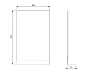 Aqualine Seca Zrcadlo S Policí 40x65cm, Cu Free, černá Mat