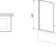 Vanová zástěna NVS1 - NVS1 80, černá+transparent 7O840300Z1