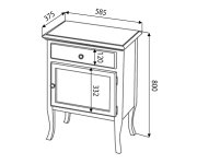 Sapho Retro Skříňka 60x80x38cm, Buk, Pravá