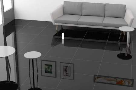 Minimalistická černá dlažba s lesklým povrchem Deceram Puro Ner Extra Black 60x60