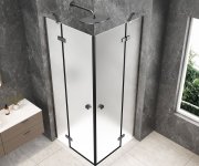 Polysan Globe Gun Metal čtvercový Sprchový Kout 900x900mm, Rohový Vstup, Matné Sklo