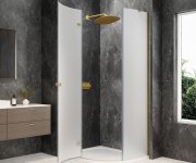 Polysan Globe Gold Matt čtvrtkruhový Sprchový Kout 1000x900mm, Matné Sklo, Levé