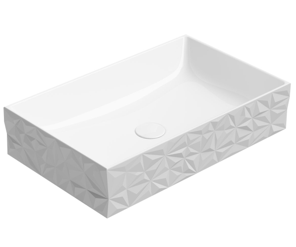 Gsi Kube X Diamante Keramické Umyvadlo Na Desku, 60x37cm, Bílá Extraglaze