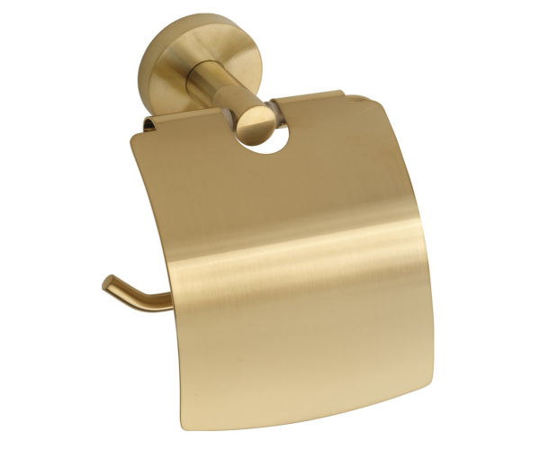 Sapho X-round Gold Držák Toaletního Papíru S Krytem, Zlato Mat