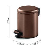 Gedy Potty Odpadkový Koš 5l, Soft Close, Měď Mat