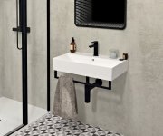 Aqualine Hang Držák Ručníků Pod Umyvadlo 665x98mm, černá Mat