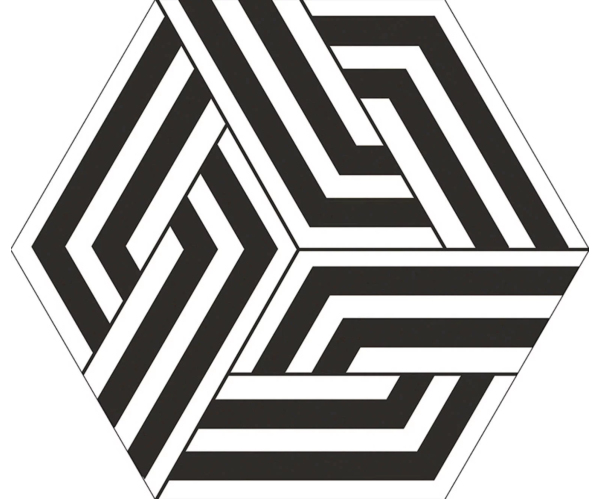 Vzorovaná dlažba Codicer Axis Black 22x25 Hexagonal