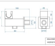 Acs95015 - Cinque - Stěnová Přípojka Pro Sprchovou Hadici, S Držákem Ruční Sprchy, Kovová AQS32104