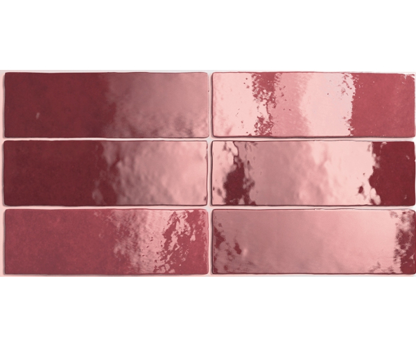 Retro obklad Equipe Artisan Burgundy 6,5x20 - vínová