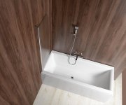 Aqualine Vilma Vanová Zástěna 600x1400mm, Chrom, Levá, Sklo Matné