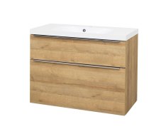 Mereo Mailo, Koupelnová Skříňka S Umyvadlem Z Litého Mramoru 101 Cm, Dub Riviera, Elo