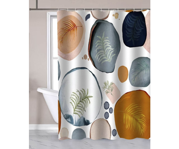 Aqualine Sprchový Závěs 180x180cm, Polyester, Bubliny/kapradí
