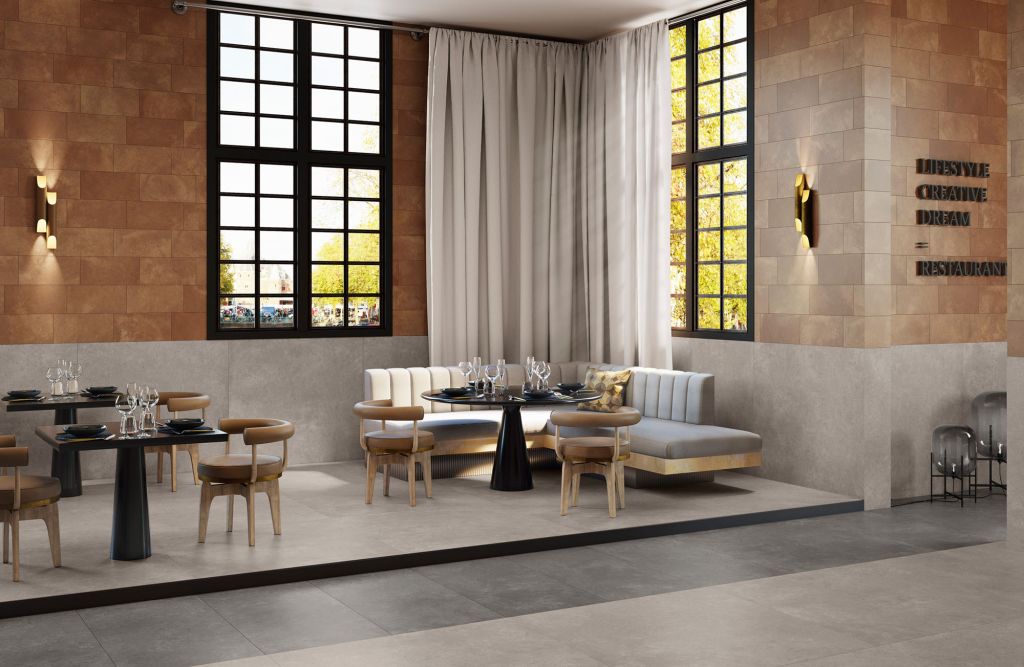 Realizace Restaurace s dlažbou a obklady Caesar Materica
