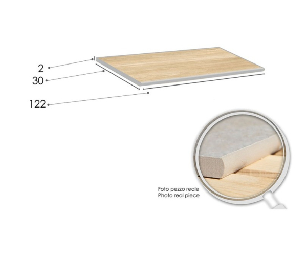2cm dlažba jako dřevo Tuscania Firenze Naturale 30x122 Bazénový lem   - béžová