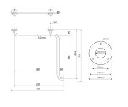 Sapho Handicap Madlo Do Sprchy 670x670mm, Nerez Lesk