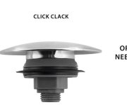 Kerasan Umyvadlová Výpust 5/4“, Click-clack, Velká Zátka, 5-65mm, Keramika, černá Mat